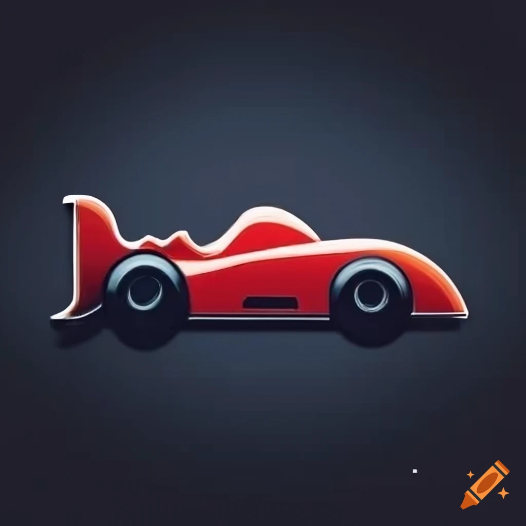 Racing car logo with racing car on white background 6771726 Vector Art at  Vecteezy
