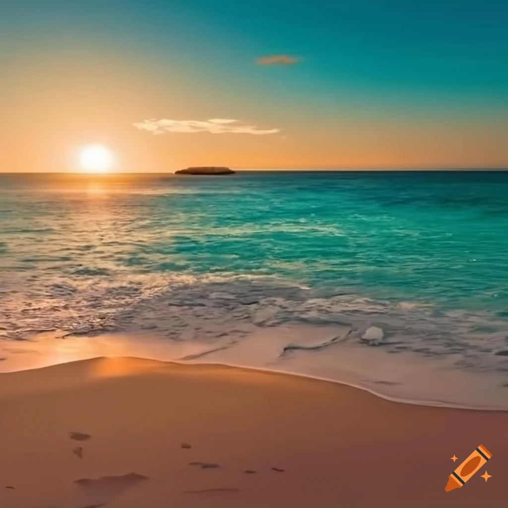 A serene coastal landscape with golden sandy beaches stretching along a ...