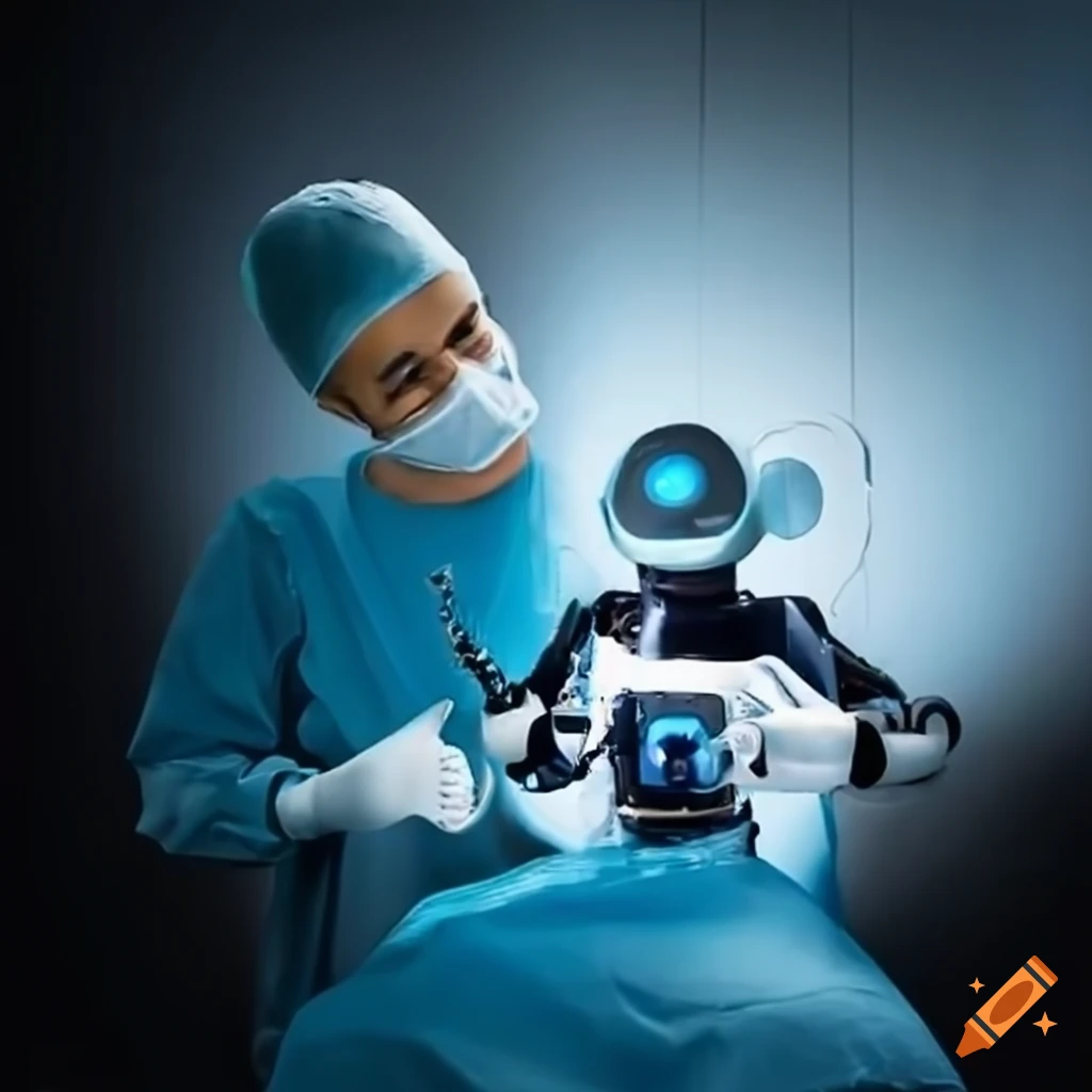 Medical robot doing a surgery