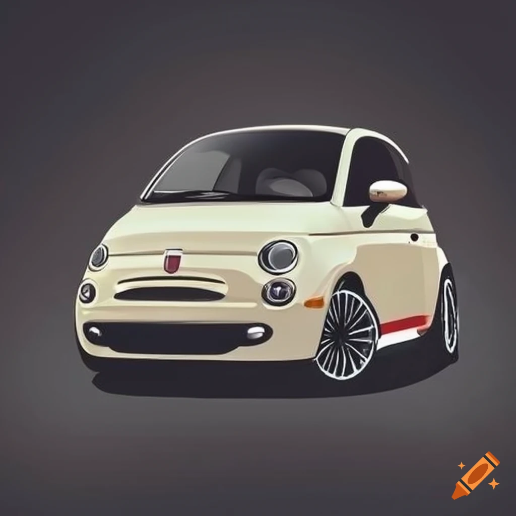Abarth 595 drifting with an aggressive look on Craiyon