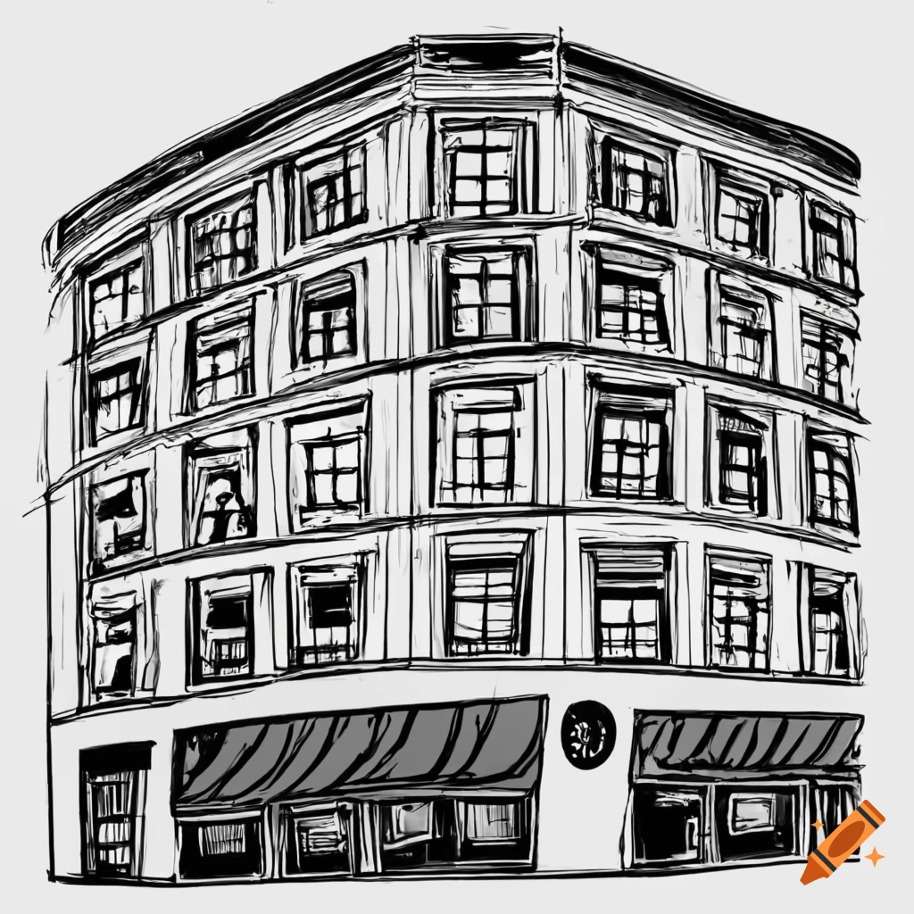 apartment black and white clipart