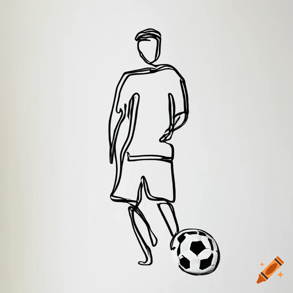Continuous Line Art Vector Hd PNG Images, Women Football Player Continuous  Line Art Drawing, Football Drawing, Wing Drawing, Foot Drawing PNG Image  For Free Download