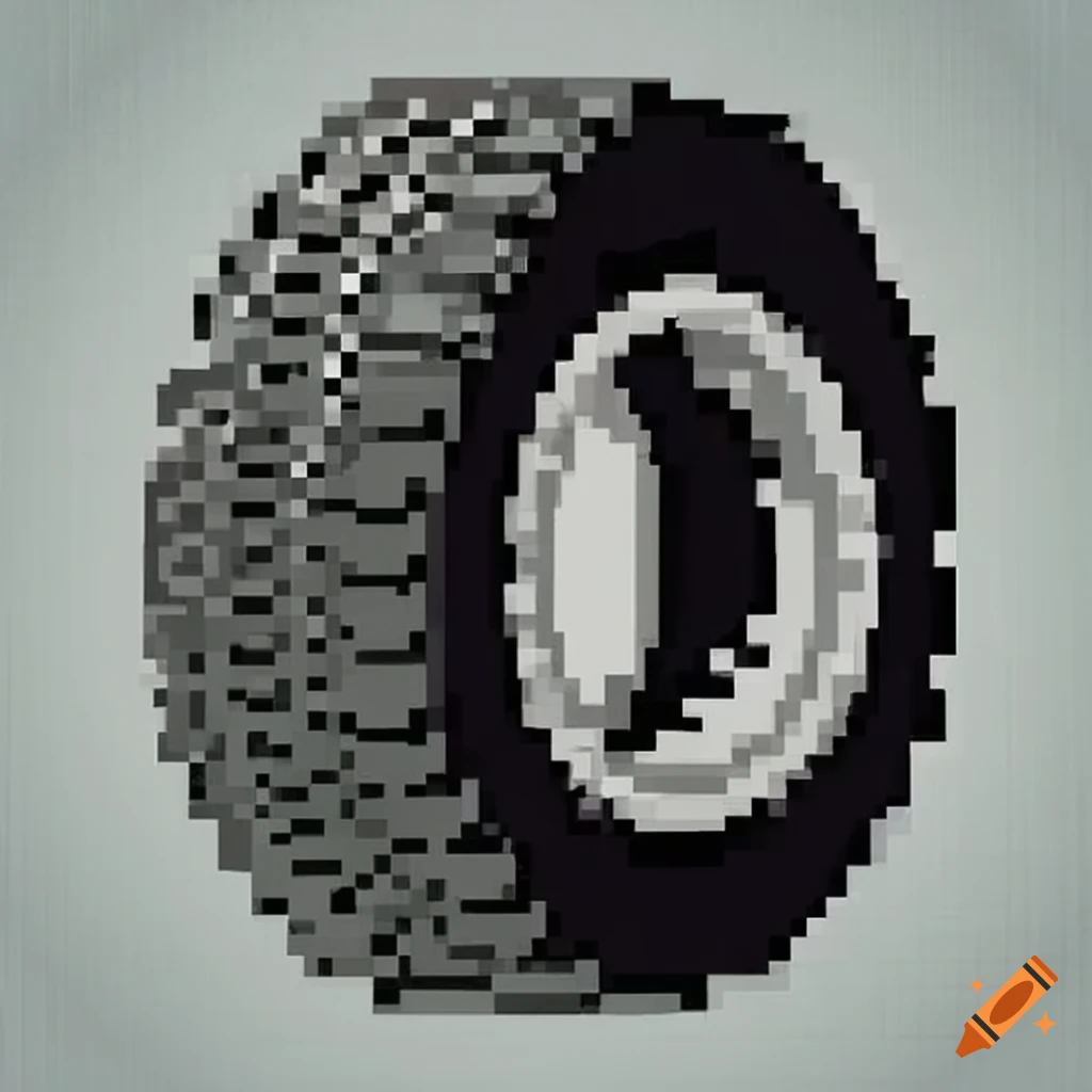 Pixel art tire with a vintage style