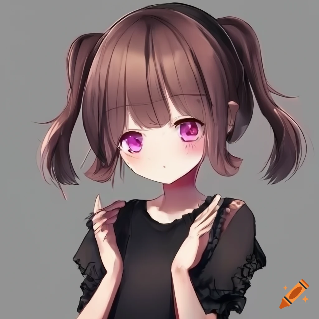 Brown Cute Wavy Hair with Short Pigtails