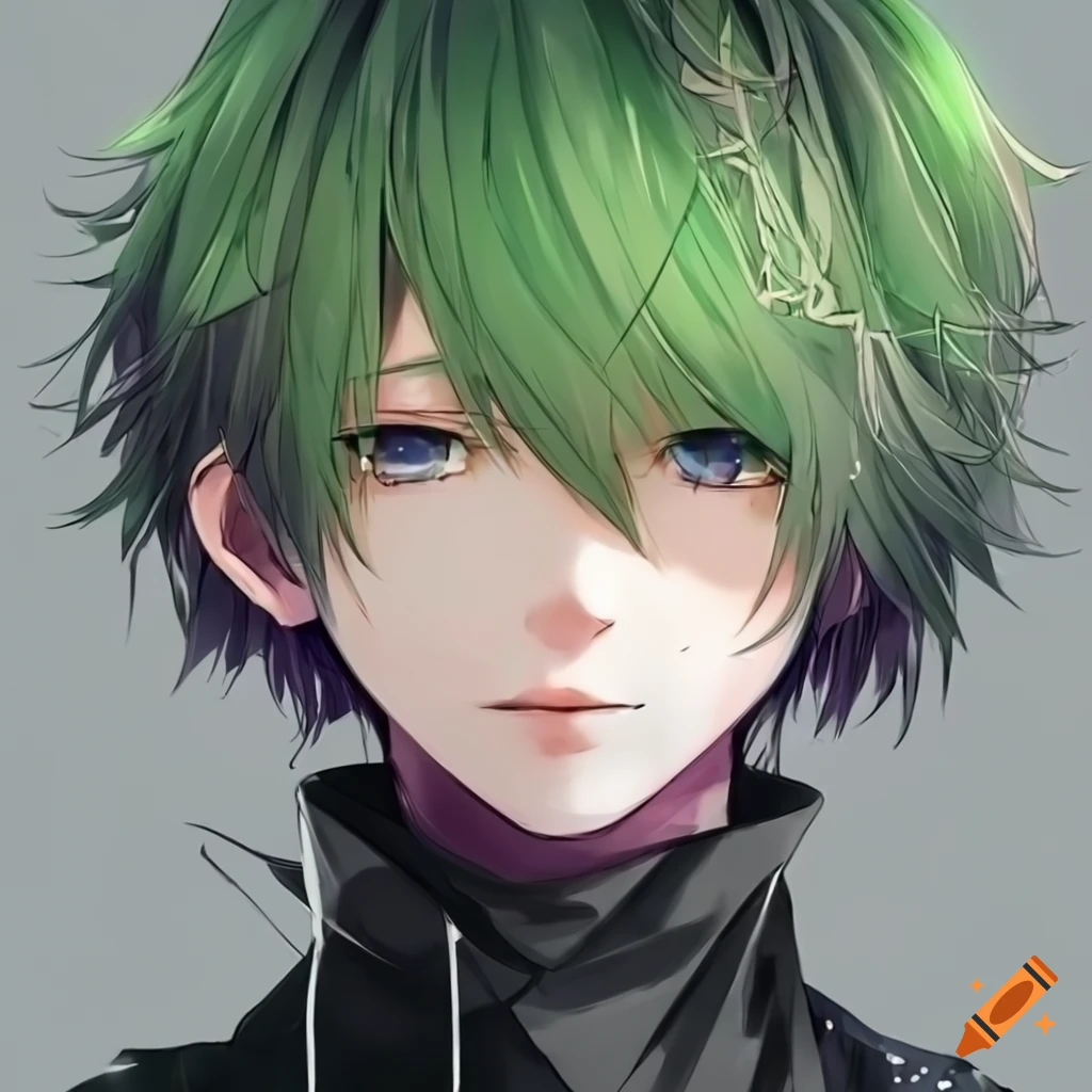green hair anime