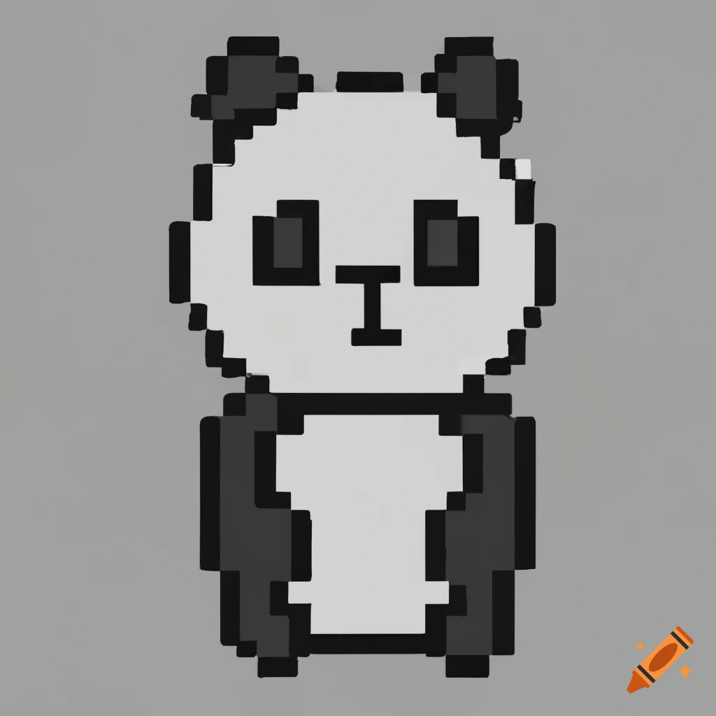 Cute Panda Pixel Art
