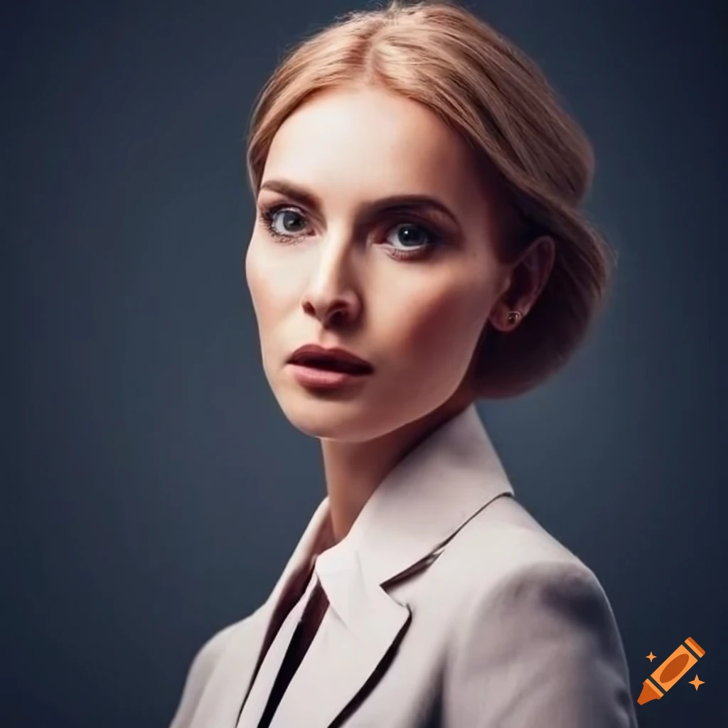 Business woman executive friendly beautiful modest german