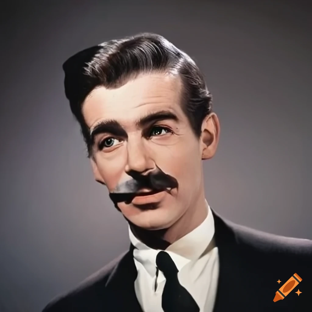 A 1963 handsome private detective in his forties with small mustache