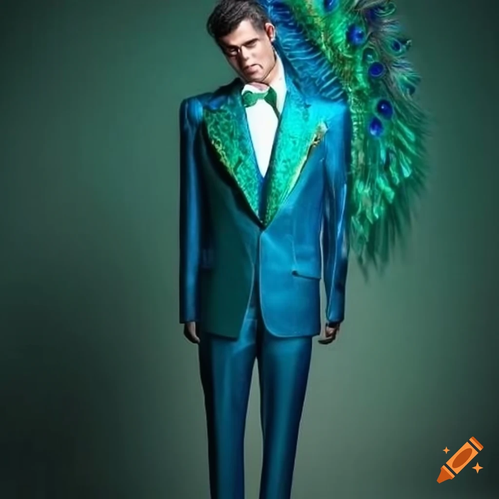 Men wear Custom Fit Peacock blazer – Korlu Royal Beauty Collections
