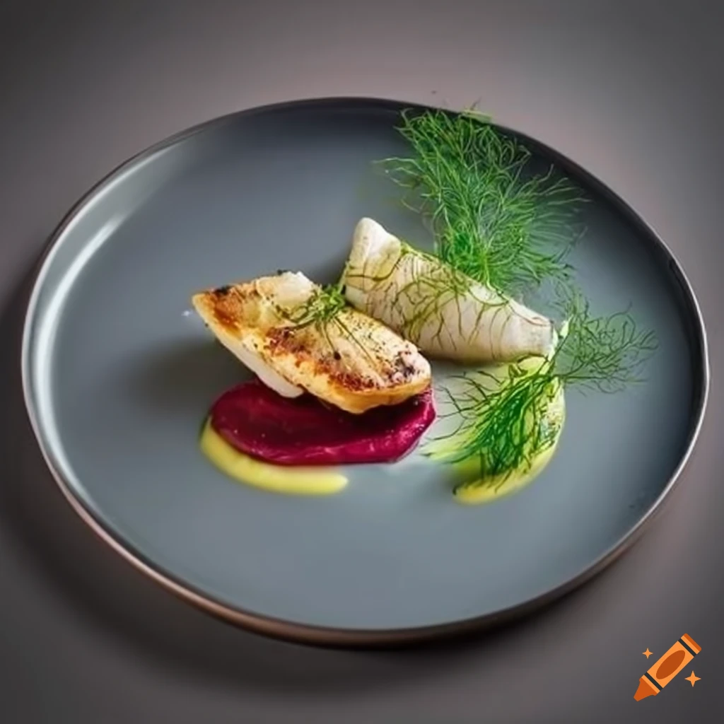 Michelin Star Style Pan Roasted White Fish Served With Beurre Blanc 