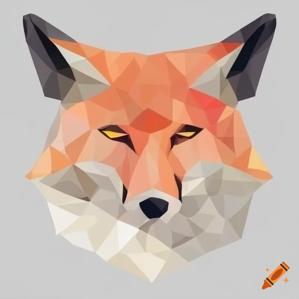 Fox head silhouette logo low poly
