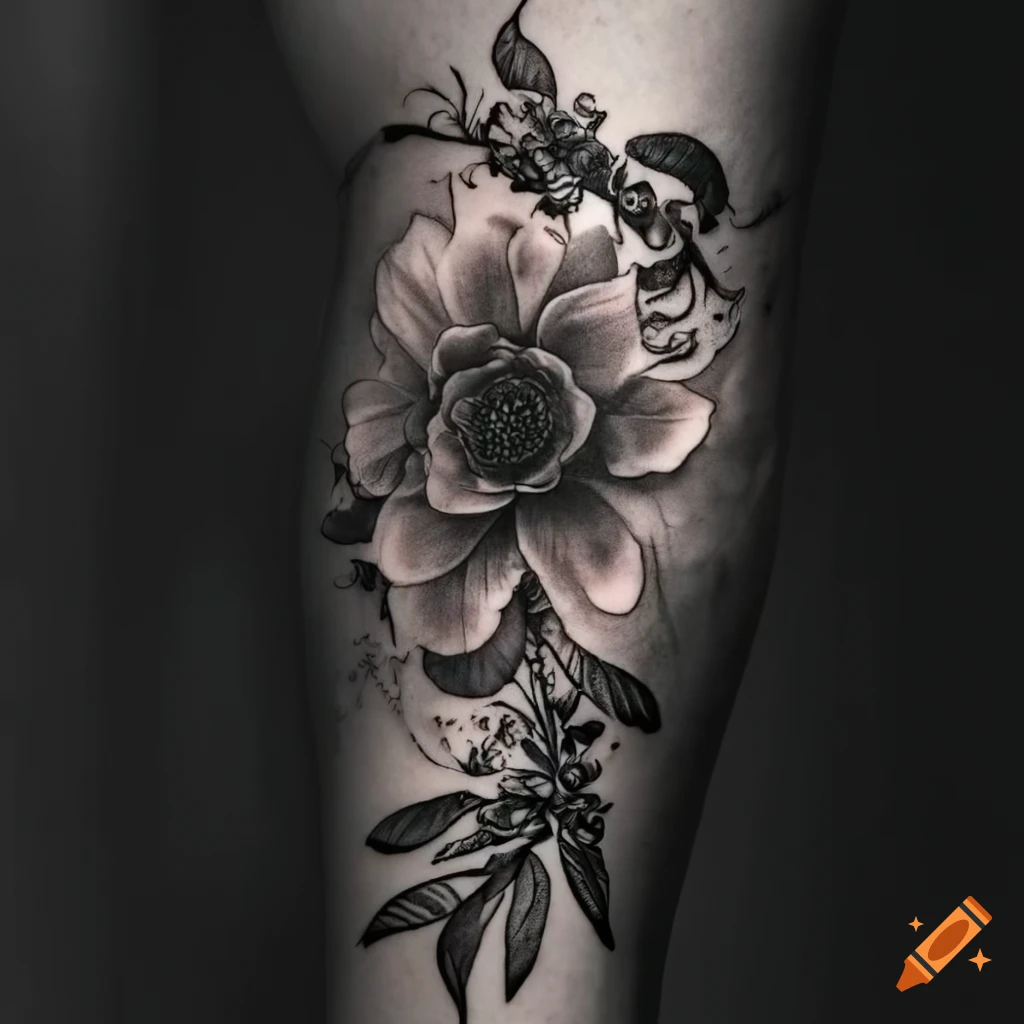 Sunflower Tattoo Design — LuckyFish, Inc. and Tattoo Santa Barbara