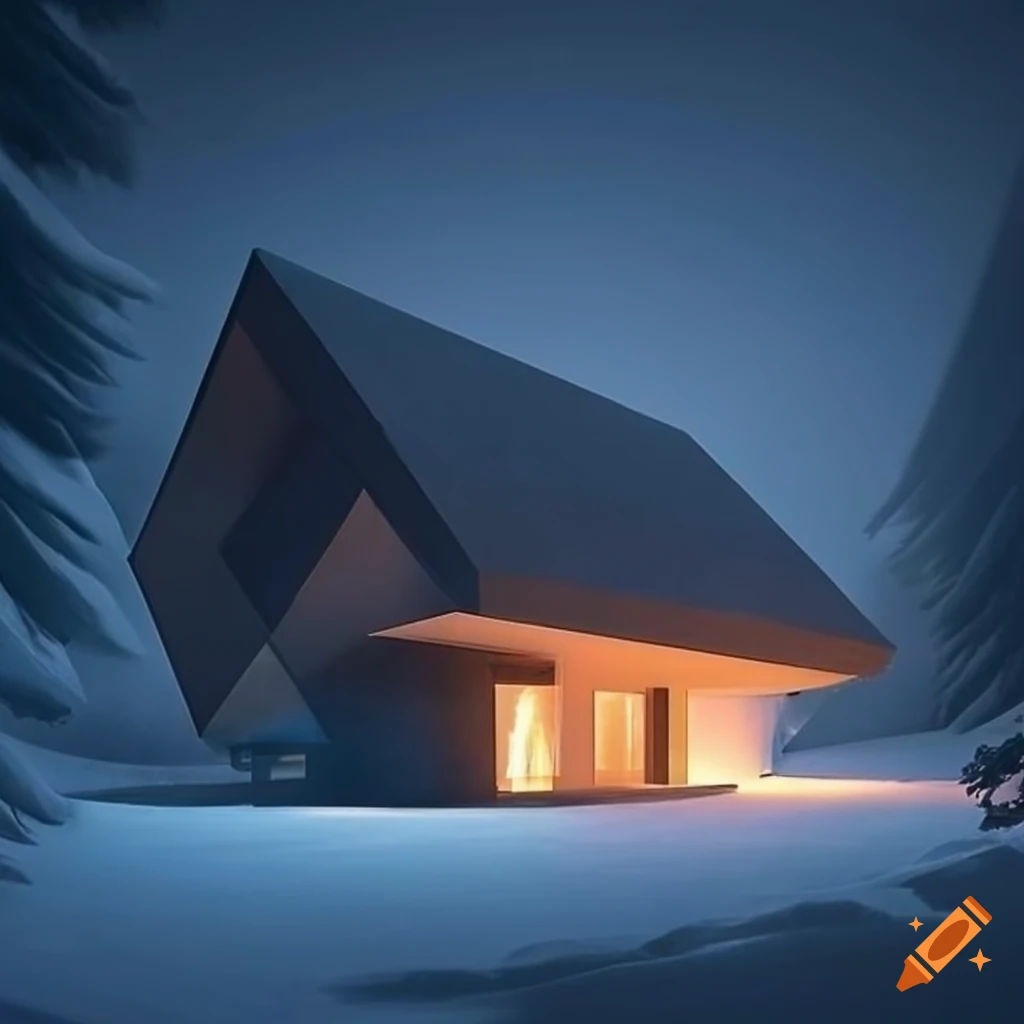 Mixed museum display of 🏡cabins in ‘alpine modern architecture’ style