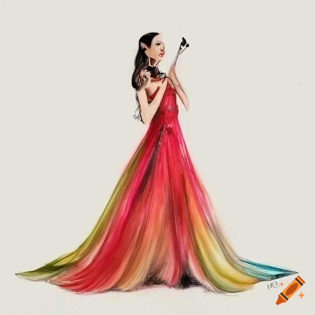 Dress Sketch (colour) by ieatdreams00 on DeviantArt