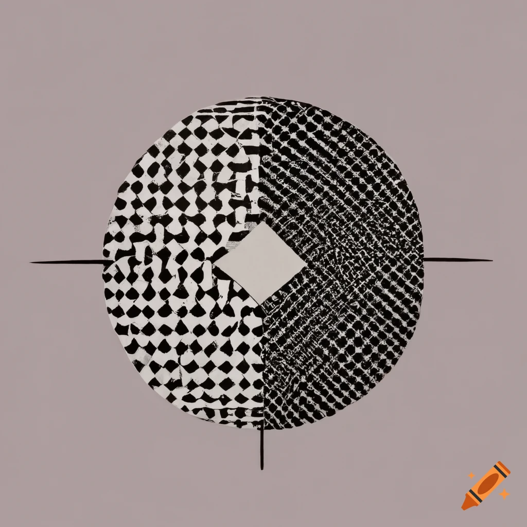 geometric bauhaus print in black and white