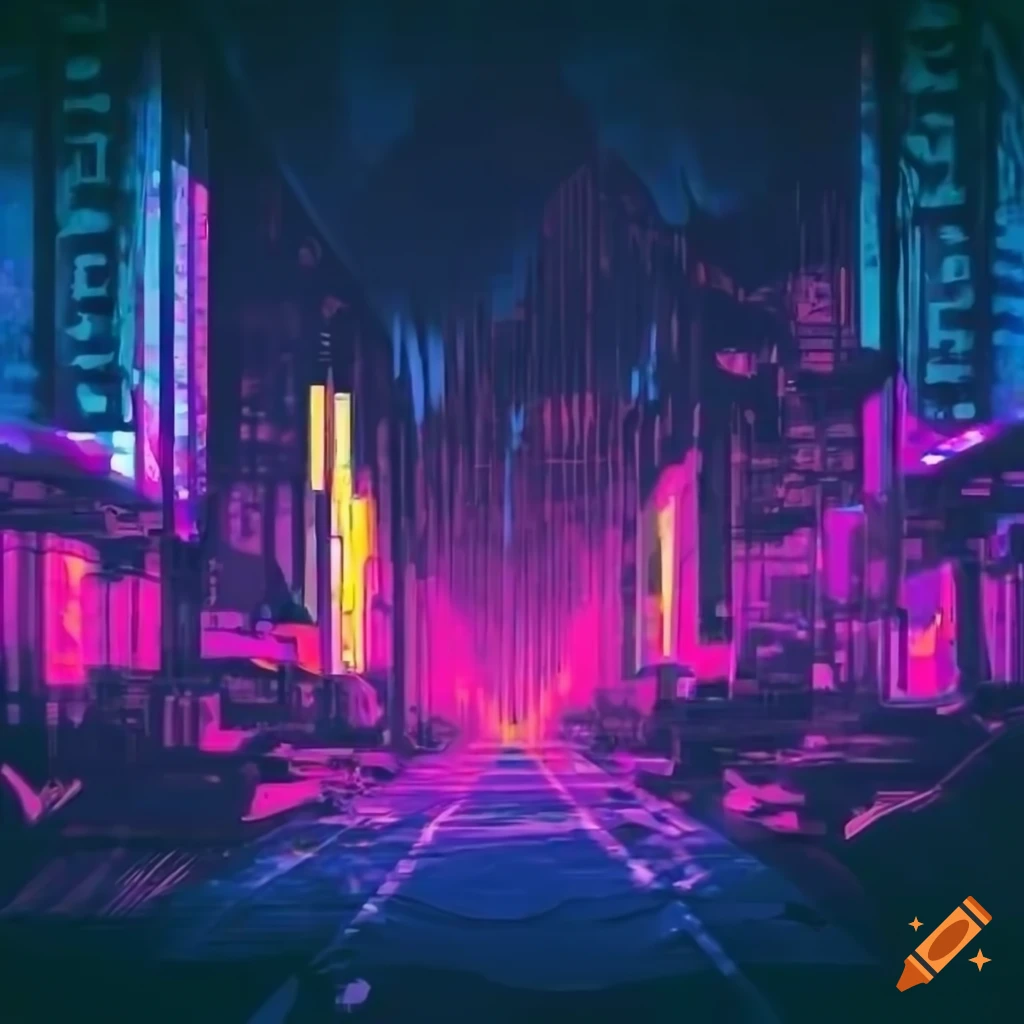 abstract in retrowave vintage style