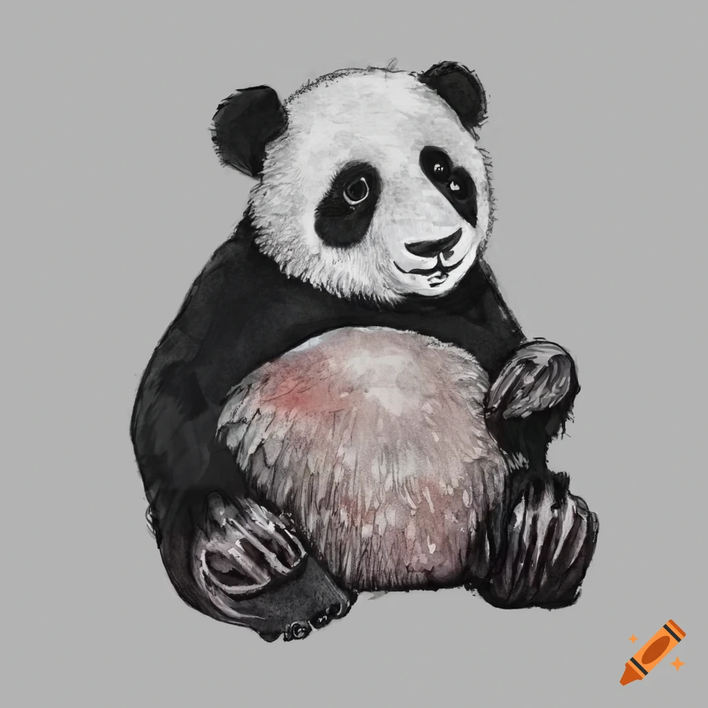 Realistic drawing of a panda on Craiyon