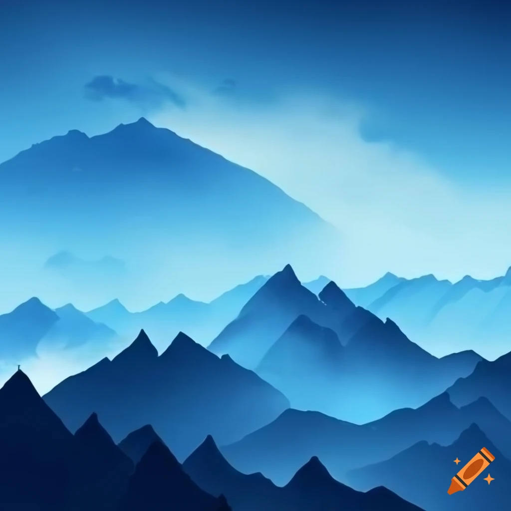 4k wallpaper blue with mountains