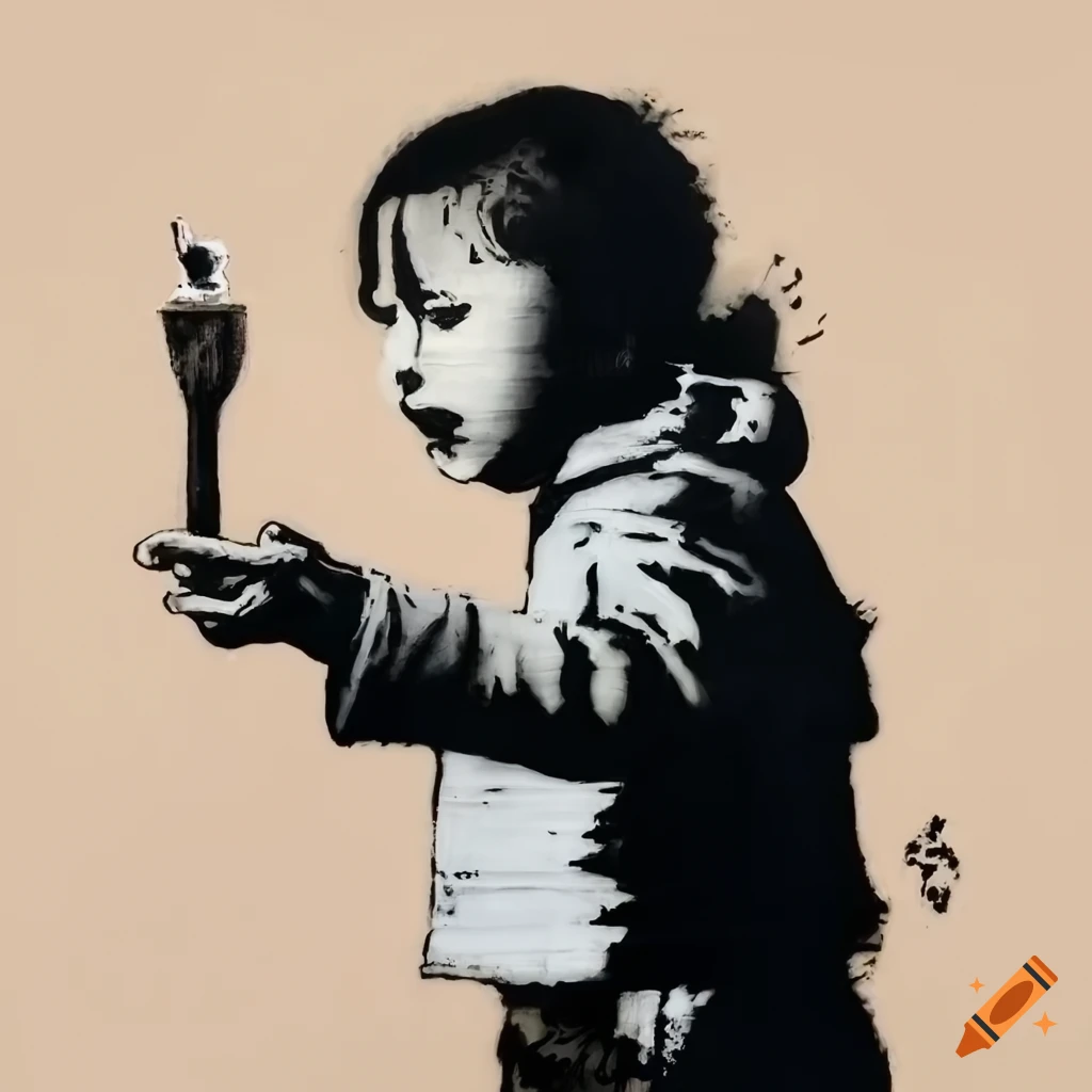 Illustration Banksy inspired street art