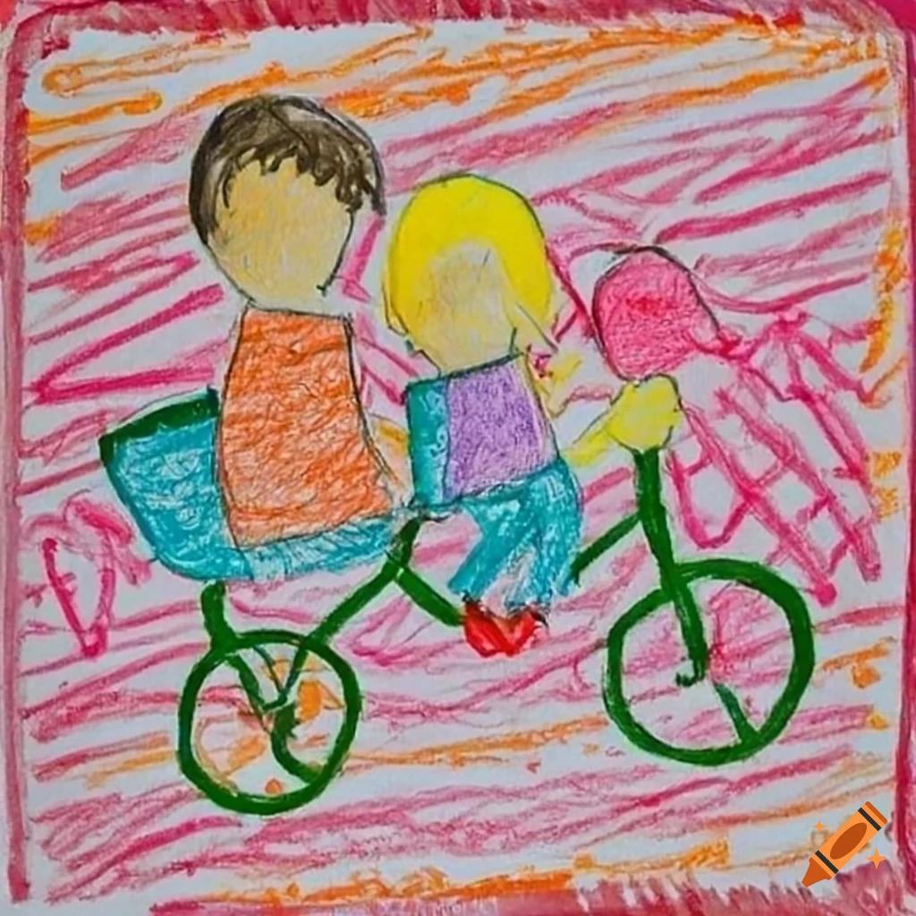 Cartoon Doodle Boy and His Bike Clipart Happy Kids Activities Image - Etsy