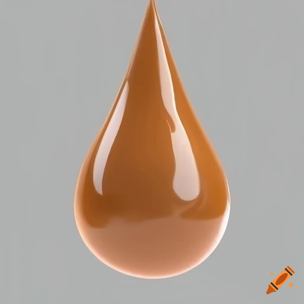 Drop falling in caramel, caramel effect, caramel waves, 3d model, high
