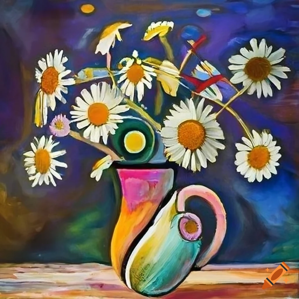 Water color painting of flowers in a vase in a window on Craiyon