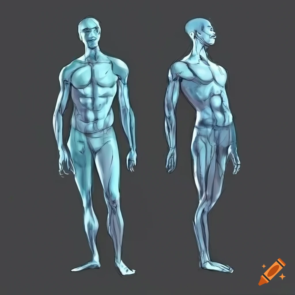 A Man Anatomy Drawing Black-white Stock Illustration - Illustration of  white, sketch: 254236866