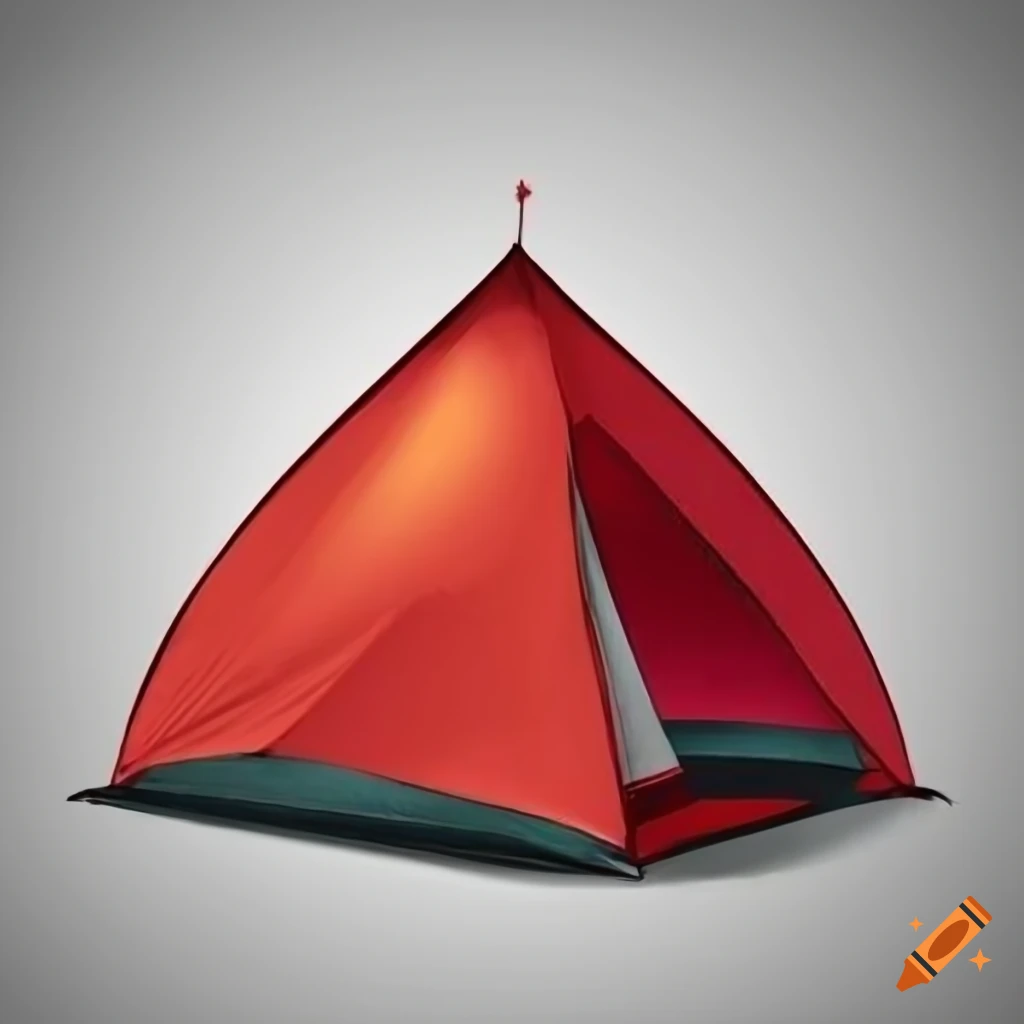Red tent on white background