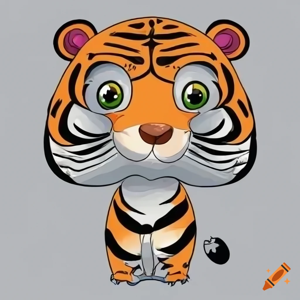 cute cartoon tigers face