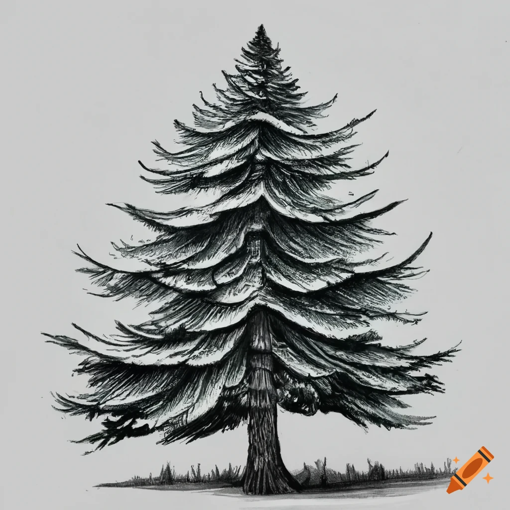 Sketch Tree Illustration Eastern White Pine Stock Illustration - Download  Image Now - Eastern White Pine, Outline, Tall - High - iStock