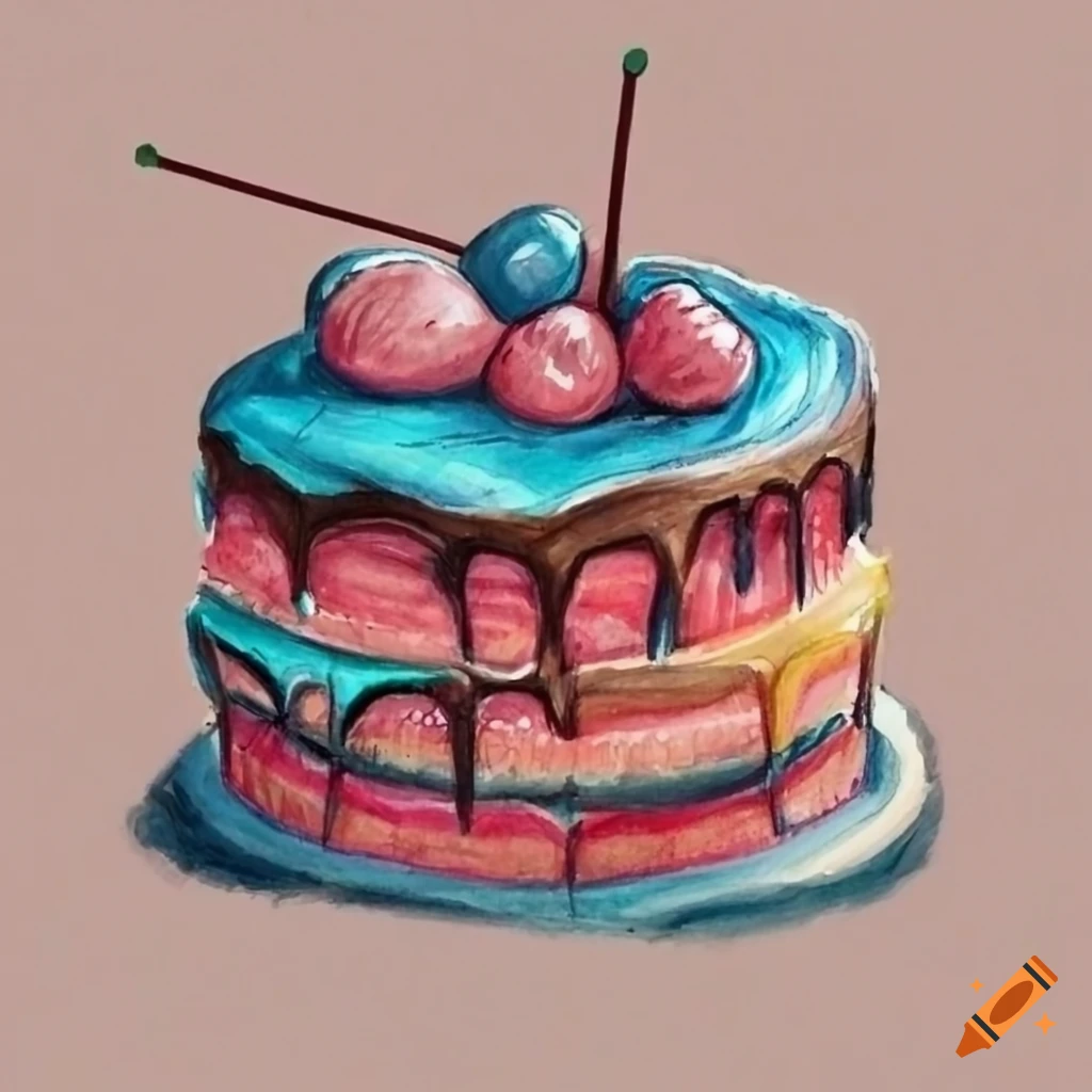 Three Layer Cake, Cake Drawing, Cake Sketch, Cake PNG and Vector with  Transparent Background for Free Download