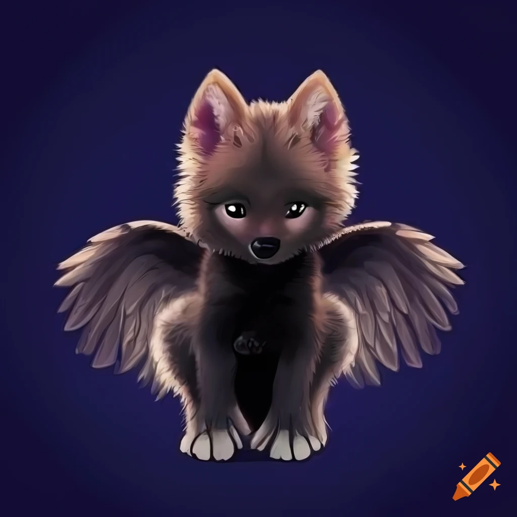 cartoon wolves with wings