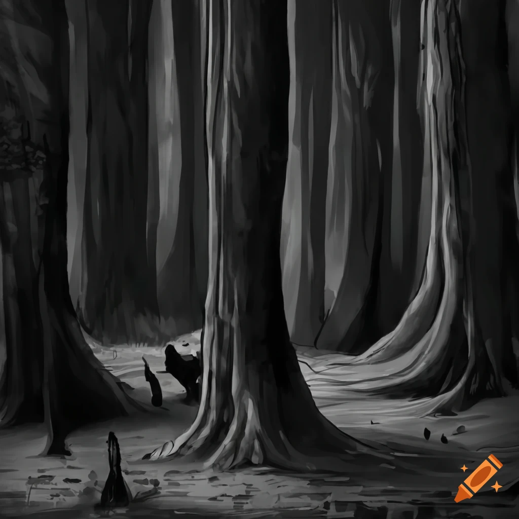 Deep dark forest on Craiyon