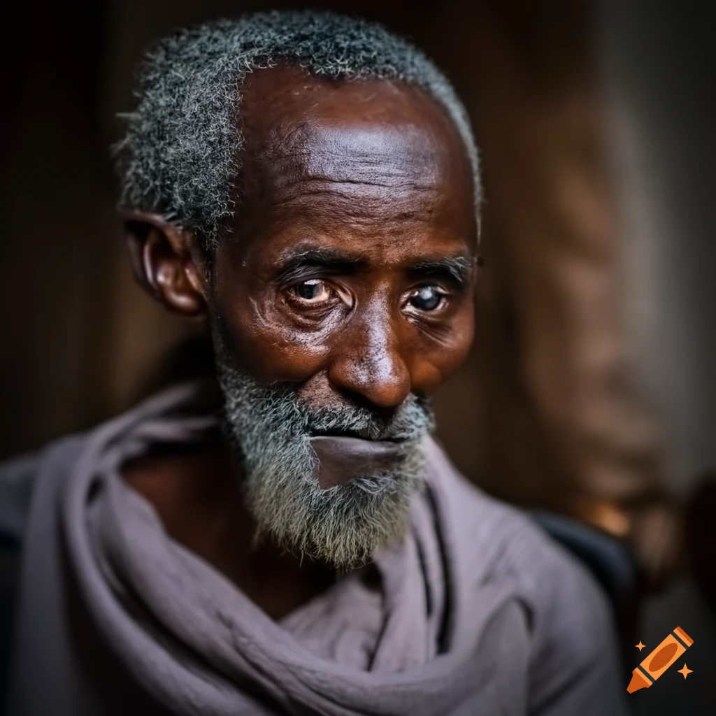 A medium shoot of ethiopean elder dread look man sitting in a chair and ...