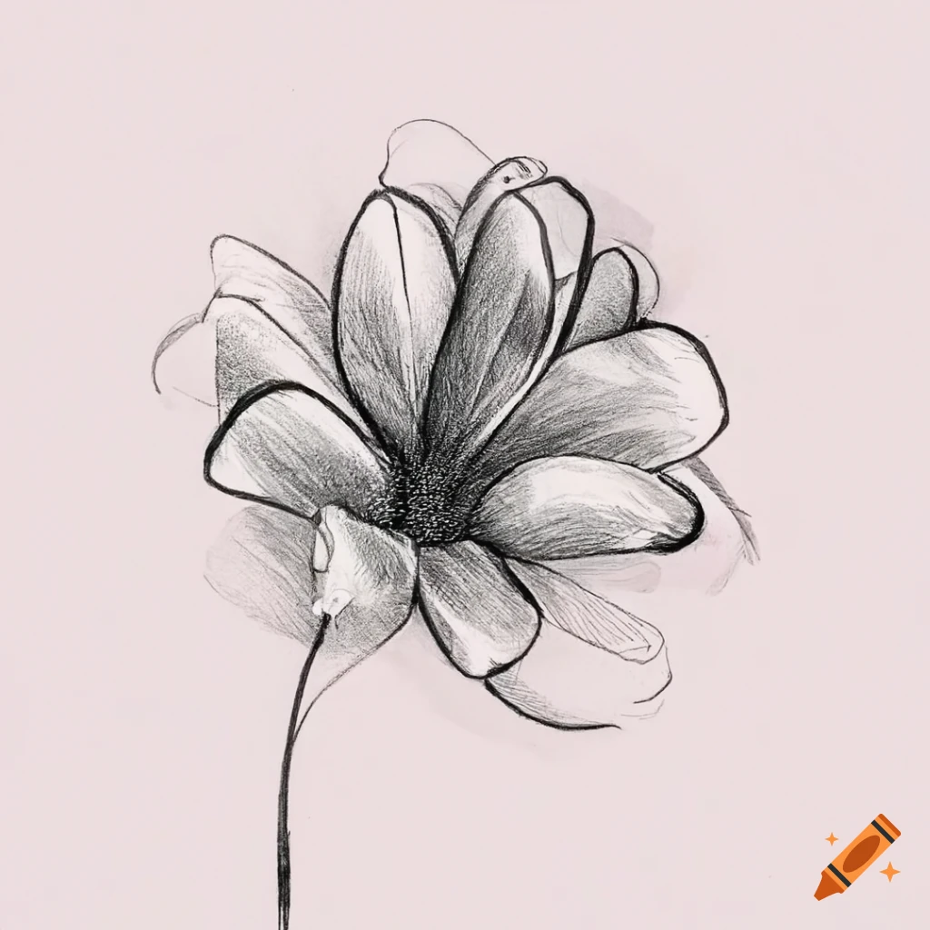 Flowers in a Vase by Pencil