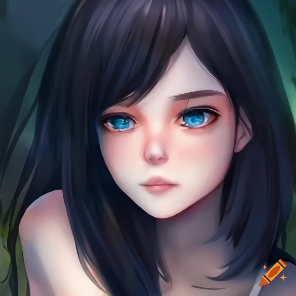 black hair and blue eyes - Playground