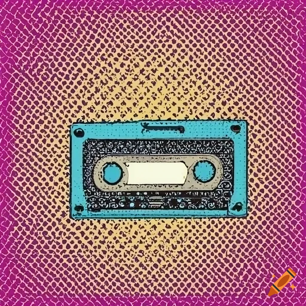 Cassette tape in pop art style on Craiyon
