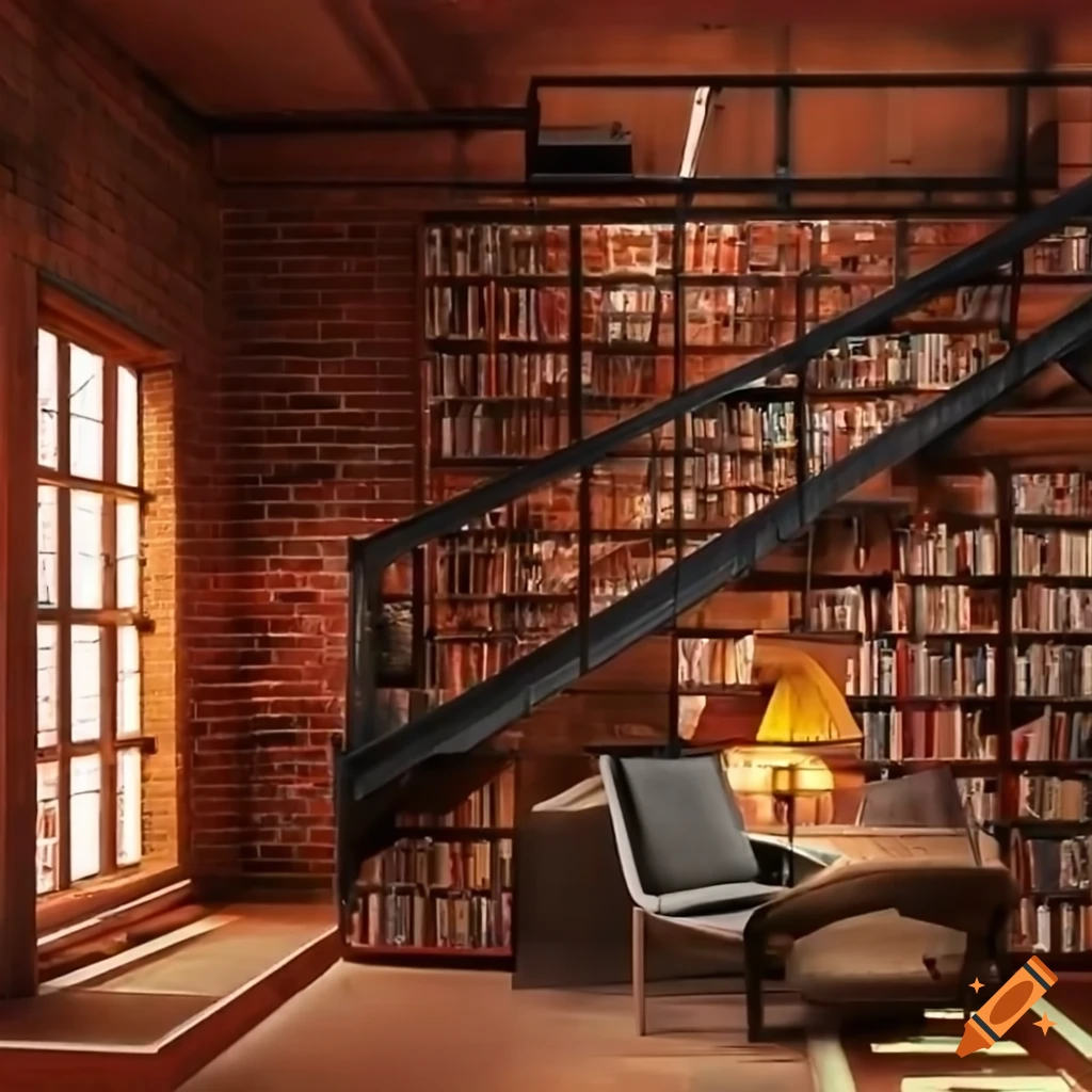Loft brick work area library