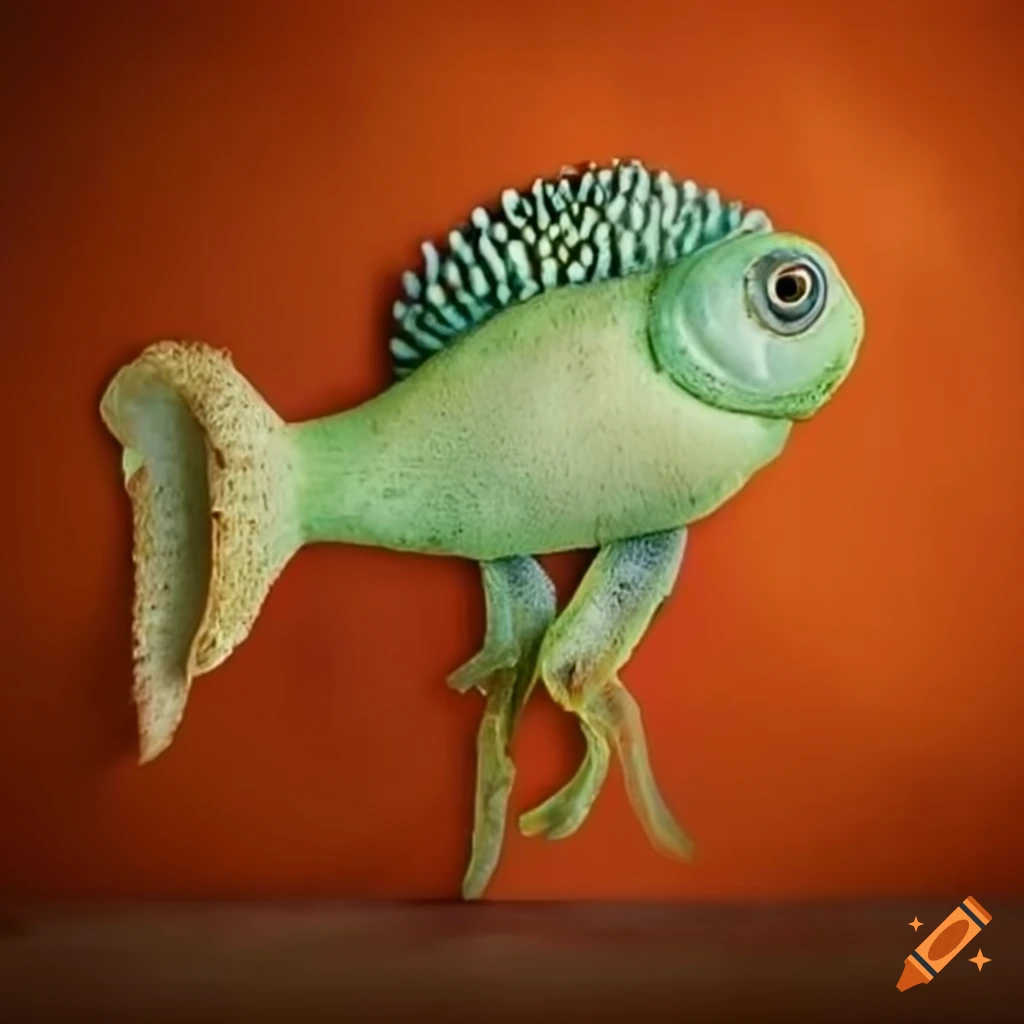 A fish made out of mushrooms