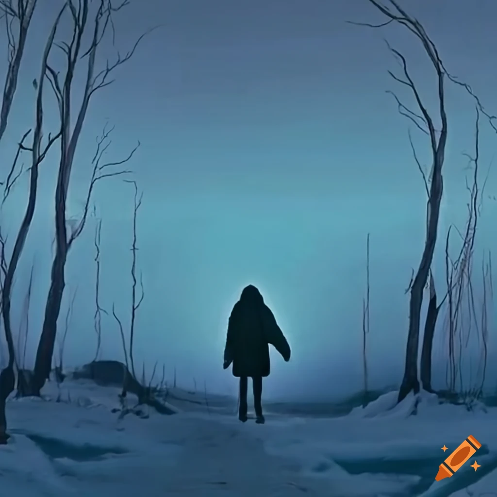 Generate an image that conveys the feeling of sadness, cold and ...