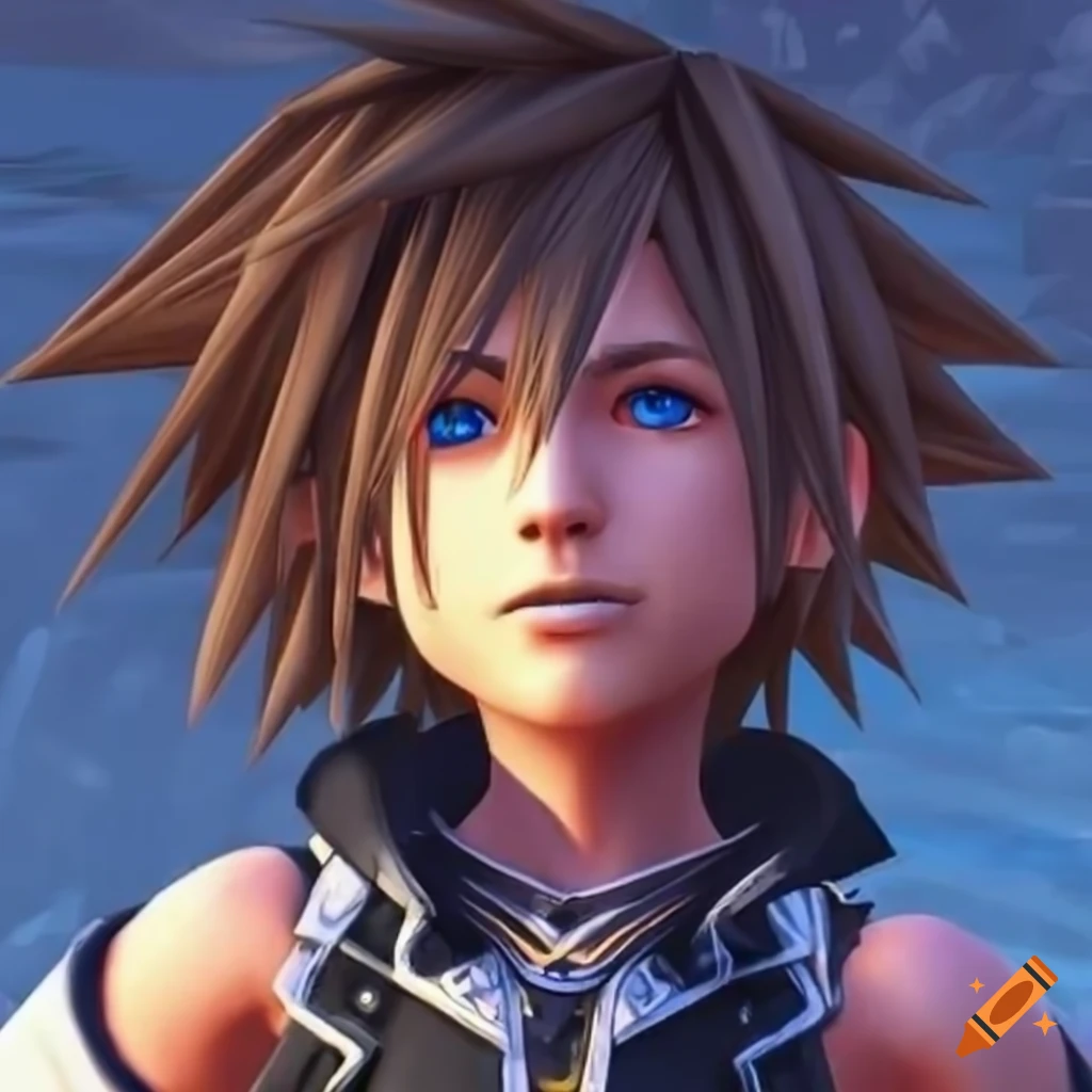Sora from kingdom hearts, but with black hair, black cargo shorts 