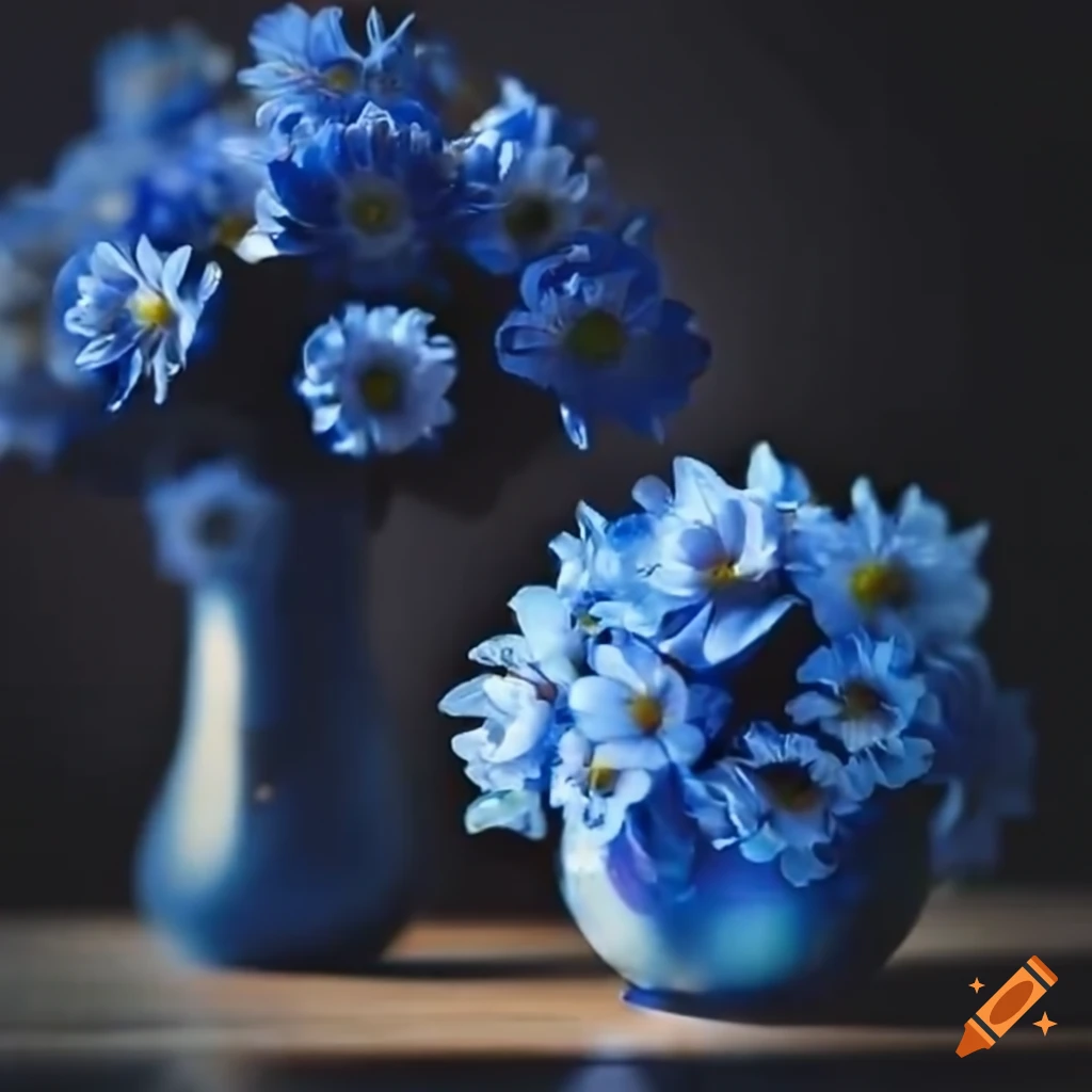 Blue flowers in a vase