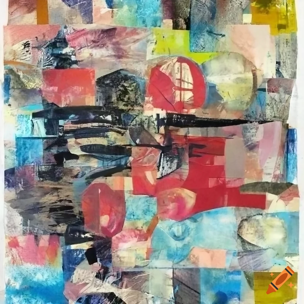 mixed - media collage abstract painting in the style mark bradford ...