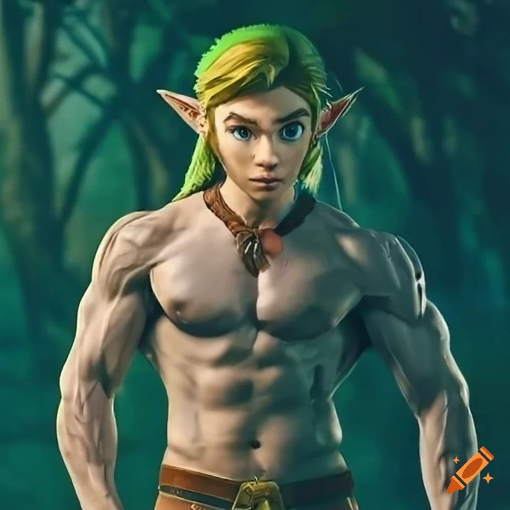 an impressive, muscular rendition of Link from Legend of Zelda
