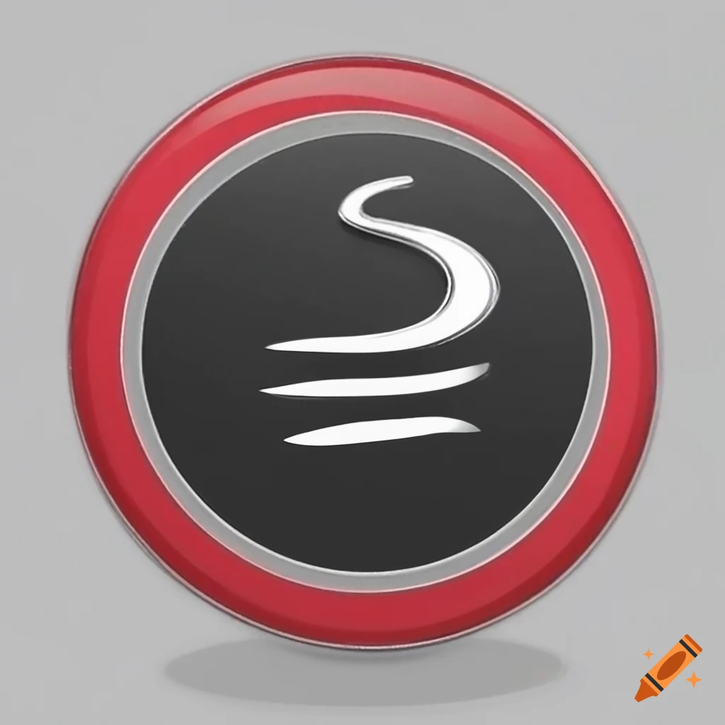 Round java junior developer pin with black and red theme on Craiyon