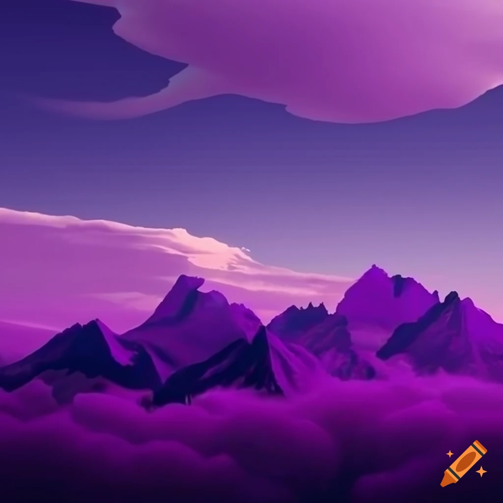 1920x1080 purple mountain wallpaper with clouds