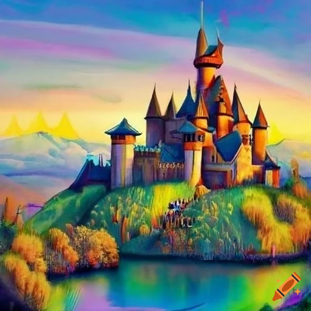 Hand Drawn Colored Castle Isolated On Stock Vector (Royalty Free) 478088965  | Shutterstock