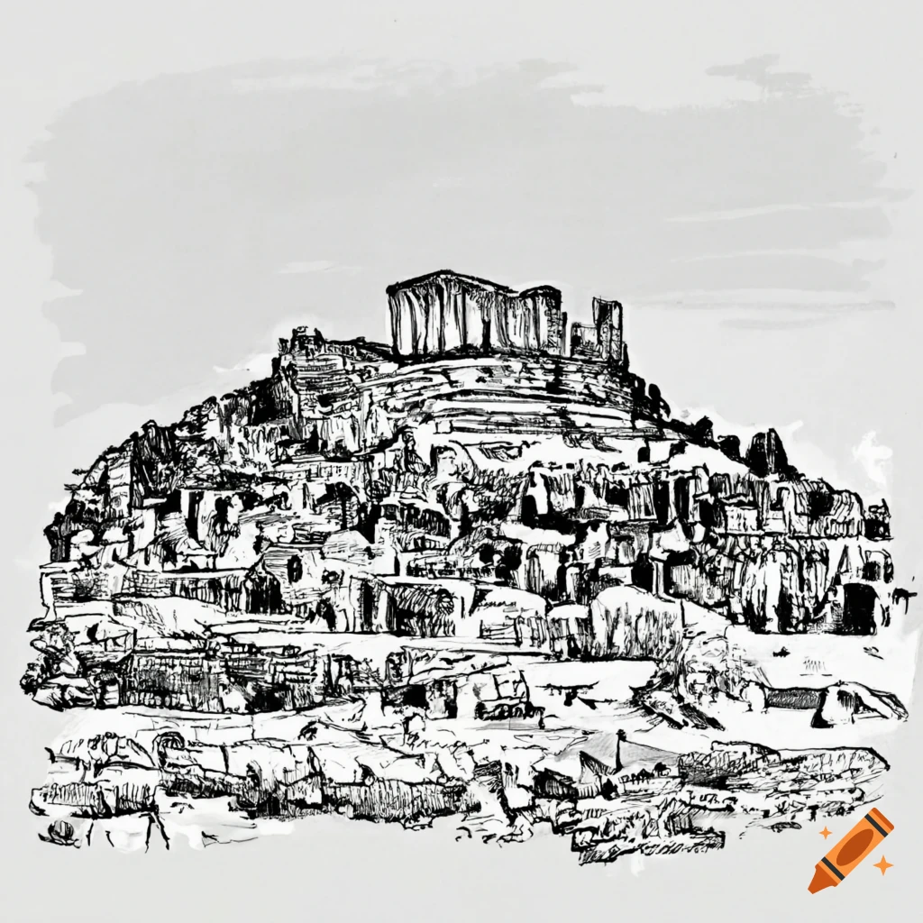 Acropolis of Athens. Erechtheum. Athens. Greece. Hand Drawn Sketch  Illustration Classic Fridge Magnet : Amazon.ca: Home