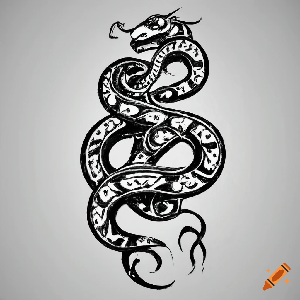 Sketch Tribal Snake Tattoo Vector Drawing स्टॉक वेक्टर (रॉयल्टी फ़्री)  2104045739 | Shutterstock