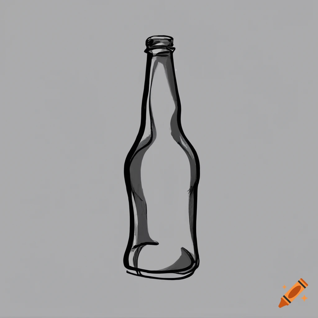 Vector continuous one single line drawing of bottle of beer in silhouette  on a white background. Linear stylized. Stock Vector | Adobe Stock